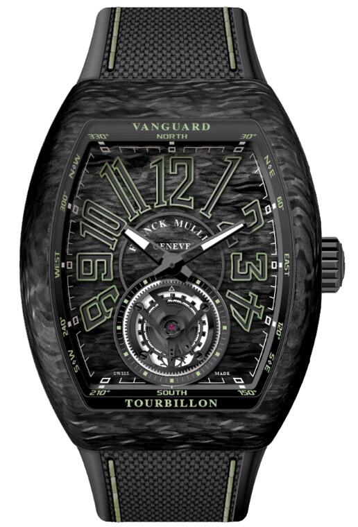 Buy Franck Muller Vanguard Gravity Krypton Carbon Tourbillon Replica Watch for sale Cheap Price V 45 T KRYTPON CARBON NR (VE) (CAR LUM NR VE)